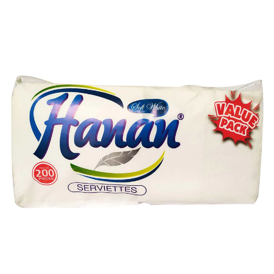 HANAN PAPER SERVIETTES VALUE PACK 200'S
